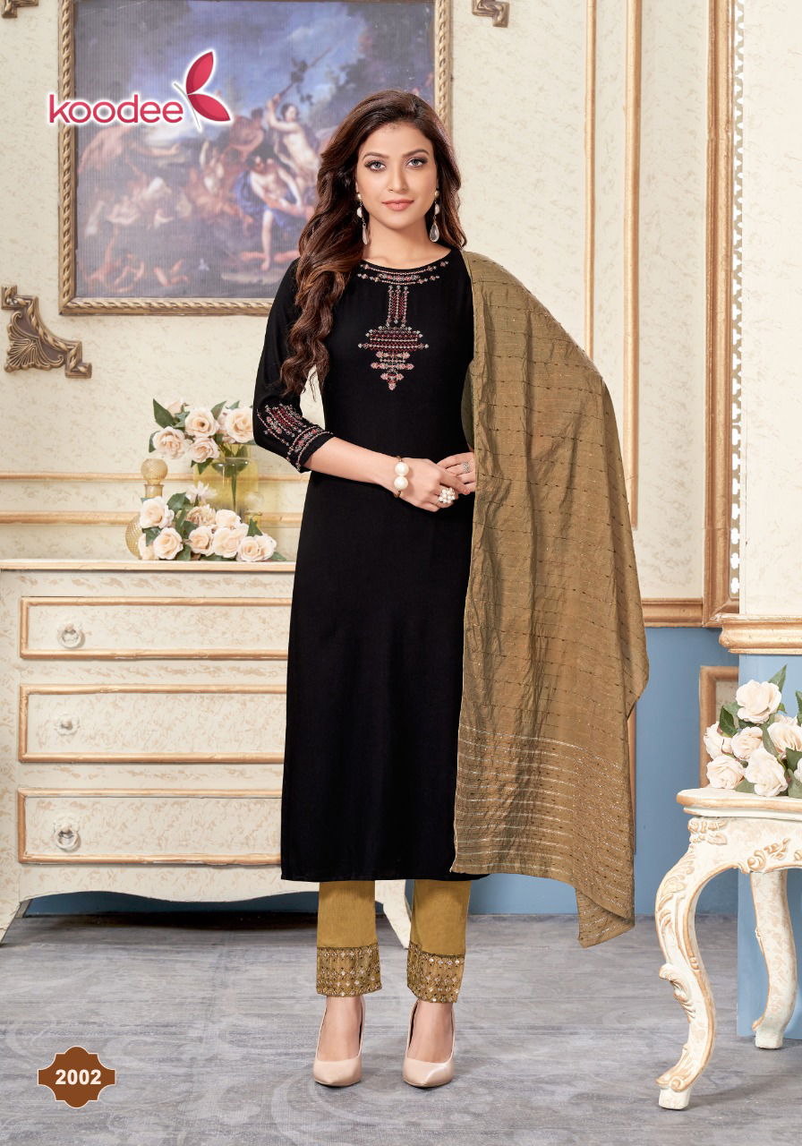 Koodee Mayra 2 Fancy Festive Wear Kurti With Bottom And Dupatta Latest Collection